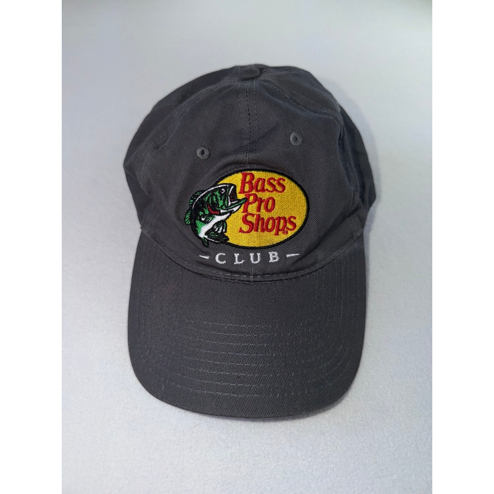 Bass Pro Shops Club Hat Adjustable Strapback Embroidered Logo Grey OSFA -3981